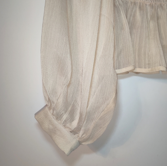 A. Calin By Flying Tomato Boho Sheer Peplum Blouse - Picture 8 of 10